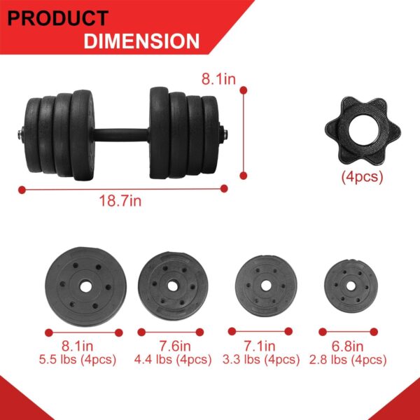 Adjustable Dumbbell Weight Set 4 in 1 Set with Anti-slip Grip Professional Exercise & Fitness Equipment Dumbbells Set for Strength Training Home Gym Workouts
