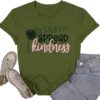 Spread Kindness T Shirt for Women Summer Dandelion Graphic Tees Casual Funny Sayings Letter Printed Cute Shirts Tops