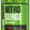 Jacked Factory NITROSURGE Pre Workout Supplement - Endless Energy, Instant Strength Gains, Clear Focus, Intense Pumps - NO Booster & Preworkout Powder with Beta Alanine - 30 Servings, Cherry Limeade