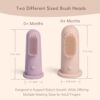 Moonkie Baby Finger Toothbrush Tongue Oral Cleaner Kit for 3 Months +, 3 Pcs (Blush/Pale Mauve/Blush)