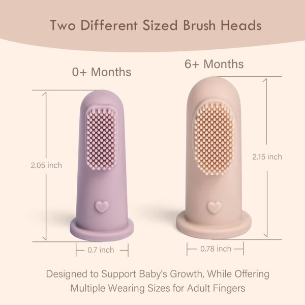 Moonkie Baby Finger Toothbrush Tongue Oral Cleaner Kit for 3 Months +, 3 Pcs (Blush/Pale Mauve/Blush)