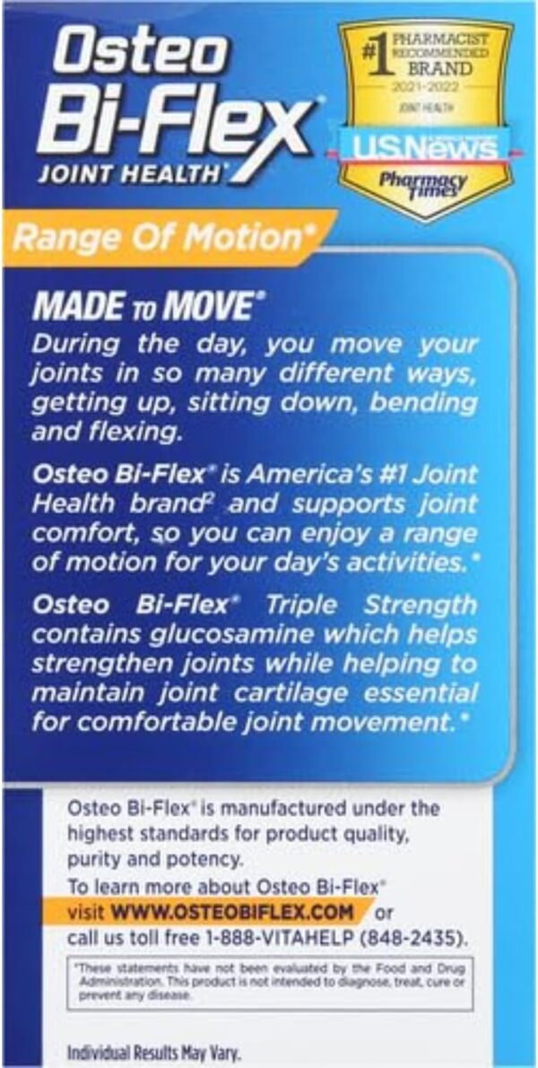 Osteo Bi-Flex Triple Strength, Glucosamine Chondroitin with Vitamin C Joint Health Supplement, Coated Tablets, 80 Count