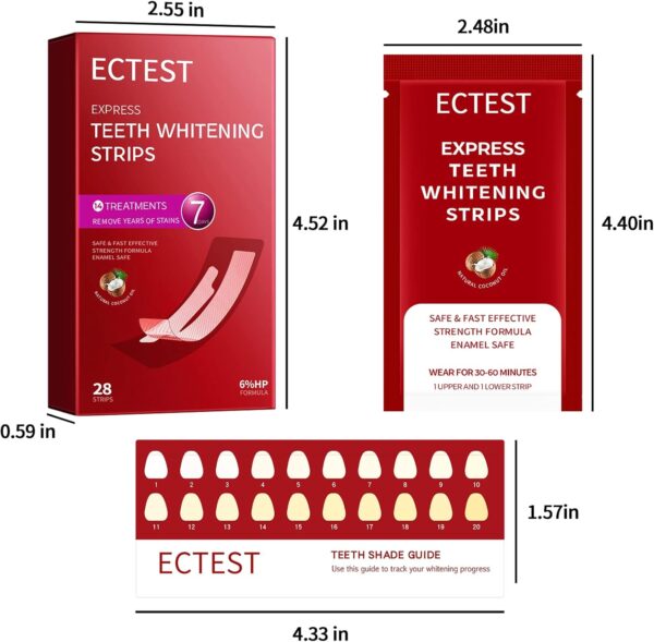 Teeth Whitening Strips for Teeth Sensitive, Professional Teeth Whitening Kit for Coffee Drinker, 28 Teeth Whitener Strips Coconut Flavor, 14 Treatments Easy to Use