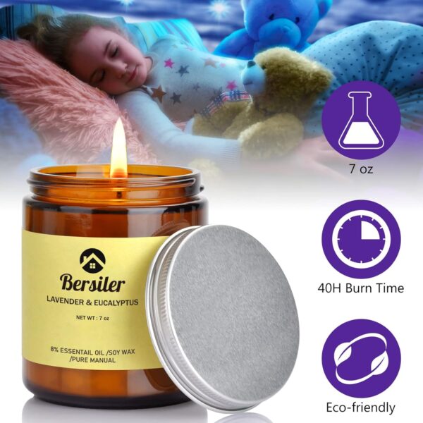 Aromatherapy Candles, Scented Candles, 7OZ Lavender Eucalyptus Candles Stress Relief and Relax for Home & Bedroom Gift for Women Birthday Christmas, Soy Wax Candle