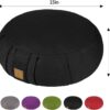 Round Zafu Meditation Cushion, D=15" H=5.5" Zabuton Meditation Pillow, Yoga Bolster/Pillow, Floor seat, Zippered Organic Cotton Cover, Natural Buckwheat, Kneeling Pillow - Grey
