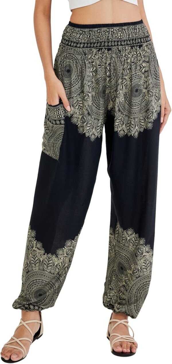 Joob Joob Boho Pants for Women - Hippie Harem Pants Women - Womens Yoga Pants – Comfy Bohemian Flowy Hippie Clothes