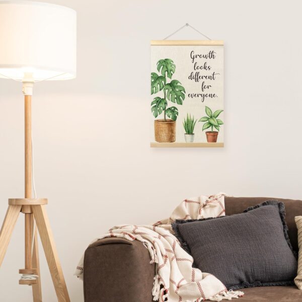 TLESKE Mental Health Poster Hanger Frame for Therapy Counseling Office, Motivational Inspirational Wall Art Decor for Classroom Nursery, Growth Looks Different for Everyone Canvas Poster Print 12x16in