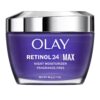Olay Retinol Face Moisturizer, 24 MAX Anti-Aging Night Cream for Women, Fragrance-Free, Non Greasy - Anti-Wrinkle, Smooth Fine Lines, Tightening, Hydrating Skin Care - Peptides, Glycerin, 1.7 Oz