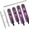 Spreader Bar Heavy Duty Stainless Steel Expandable Black Bar Home Gym with 4pcs Furry Purple Adjustable Strap,Sports Aid Training Fitness Gear Pilates Aid Kit,Yoga Set