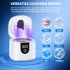 Ultrasonic Retainer Cleaner, 45kHz Retainer Cleaner Machine with 4 Modes Digital Timer, 200ML Denture Cleaner with Mouth Guards, Braces, Toothbrush Heads, Jewelry