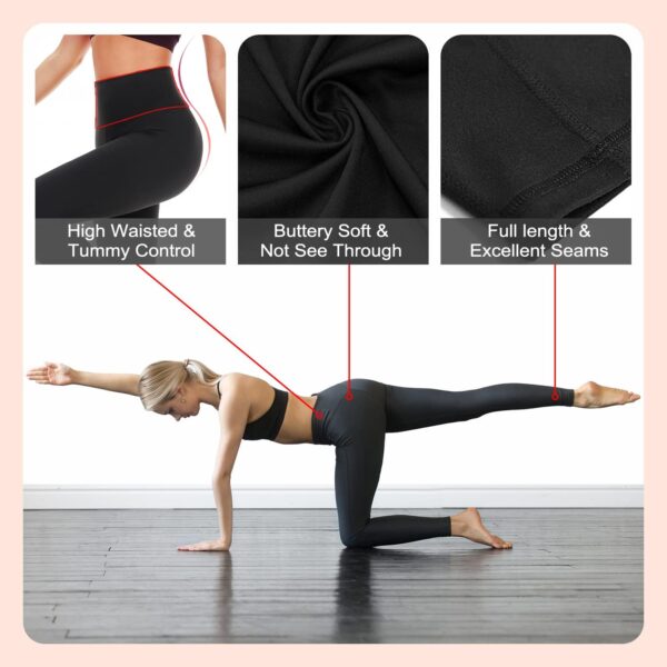 High Waisted Leggings for Women-Buttery Soft Tummy Control Yoga Pants for Workout Athletic
