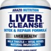 Arazo Nutrition Liver Cleanse Detox & Repair Formula – Milk Thistle Herbal Support Supplement: Silymarin, Beet, Artichoke, Dandelion, Chicory Root
