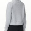 THE GYM PEOPLE Womens' Half Zip Pullover Fleece Stand Collar Crop Sweatshirt with Pockets Thumb Hole