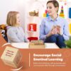 Garybank Sharing Joy Talking Tic Tac Toe Therapy Games for Teens Kids, Great Conversation Starter - Building Relationship, School Game for Counselors Gifts, Wooden Blocks for Family Conversation Night