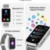 Smart Watch Health Fitness Tracker with 24/7 Heart Rate, Blood Oxygen Sleep Monitor, 110+ Sports Modes, Step Calorie Counter Pedometer (Silver, 1.55)