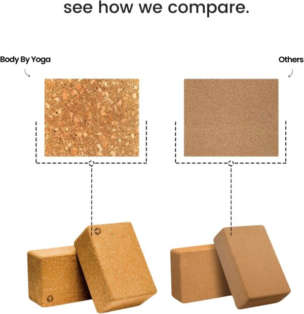 Luxury Cork Yoga Block Set - Extra Large Yoga Blocks with Performance Grade Portuguese Cork | High Density, Non-Slip Support for Safer Balancing | 2 Pack | Extra Long Yoga Strap Included