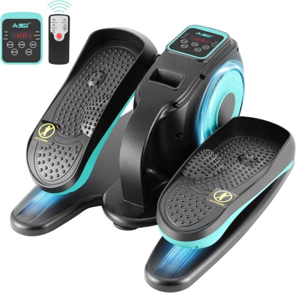 Under Desk Elliptical Machine, Ellipse Leg Exerciser for Seniors Adults, Adjustable Speeds Elliptical Trainer with Remote Control, Quiet & Portable Mini Seated Pedal Exerciser for Home Office Use