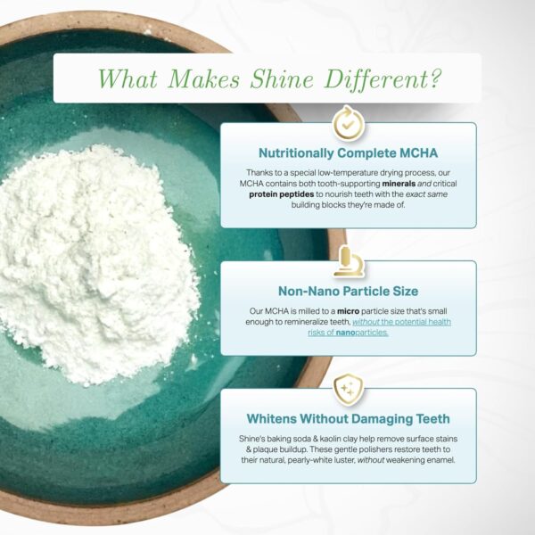 OraWellness Shine Remineralizing Tooth Powder, Natural Teeth Whitening Powder with Hydroxyapatite, Flouride Free Tooth Repair, Natural Teeth Whitening, Teeth Polish & Stain Remover, Fresh Mint