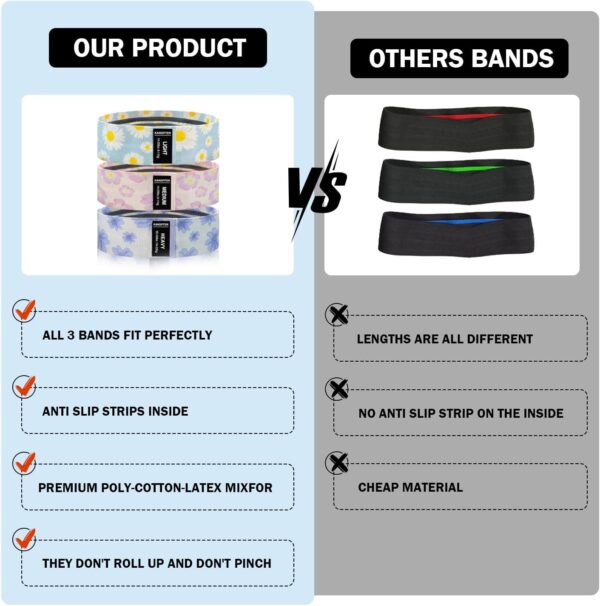 Large Fabric Resistance Bands for Working Out, Loop Exercise Bands for Booty Leg, Butt, Glutes, Stretch Workout Bands for Women & Men, Hip Elastic Bands for Home Gym Fitness, Yoga, Pilates