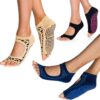 Tucketts Toeless Pilates Socks with Grips for Women, Non-Slip Barre Yoga Socks with Grips for Barefoot Workouts, Sizes 5-13