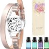 Gifts for Women - Mother‘s Day Gifts for Mom, Aromatherapy Essential Oil Diffuser Bracelet Gift Set, Xmas Christma s Gifts for Women, Birthday Gifts for Women, Mom, Best Friend, Sister, Wife, Gold