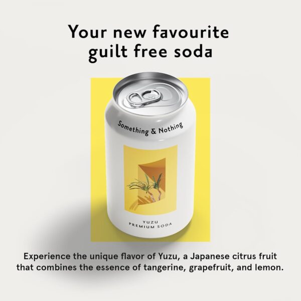 Something & Nothing Flavoured Sparkling Water - Lightly Carbonated, Full Flavoured with Added Grape & Lemon Juice | Vegan & Low Calorie Soda | 350ml Cans, Pack of 12 (Yuzu)