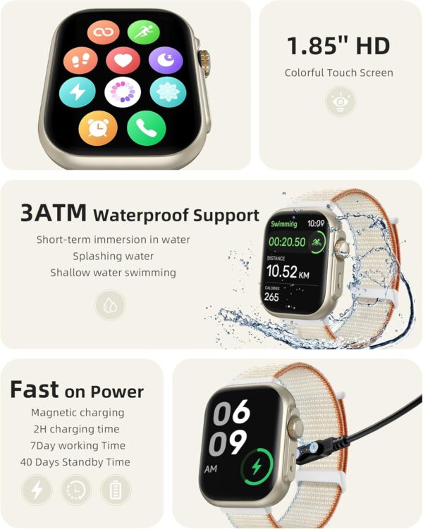 Parsonver Smart Watch, Alexa Bulit-in, GPS, Bluetooth Calling, 30M Waterproof Fitness Tracker, 2Pack