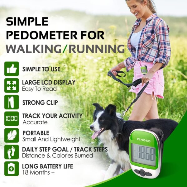 PINGKO Outdoor Multi-Function Portable Sport Pedometer Step/Distance/Calories/Counter
