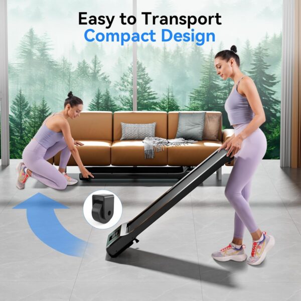 Walking Pad Treadmills for Home Office, Under Desk Walk Mat with APP and Remote Control, 3 in 1 Portable Exercise Equipment, Compact Jogging Running Machine for Small Space, 300 Lbs Capacity