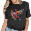 Hummingbird Shirts for Women Vintage Tee Summer Graphics Tee Shirt Floral Tops Womens Loose Life T-Tops