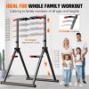 SERTT Foldable Power Tower Dip Station Pull Up Bar, Multifunction Home Gym Strength Training Equipment, Fitness Triangular Design Pullup Dip Station Rack, Support 440LBS