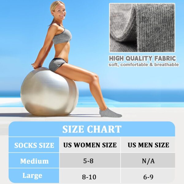 SkiBeaut Grips Non Slip Socks for Women, 4 Pairs Yoga Pilates Anti Skid Socks Woman Hospital Gripper Socks