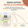10,000 MG Detox Powder Supplement, Fast-Acting Detox and Liver Cleanser, Full Body Detox, Multi-System Cleanse Detox & Repair for Liver, Kidney, Digestion & Immune, 30 Servings