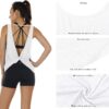 icyzone Women's Open Back High Neck Workout Athletic Gym Tank Tops