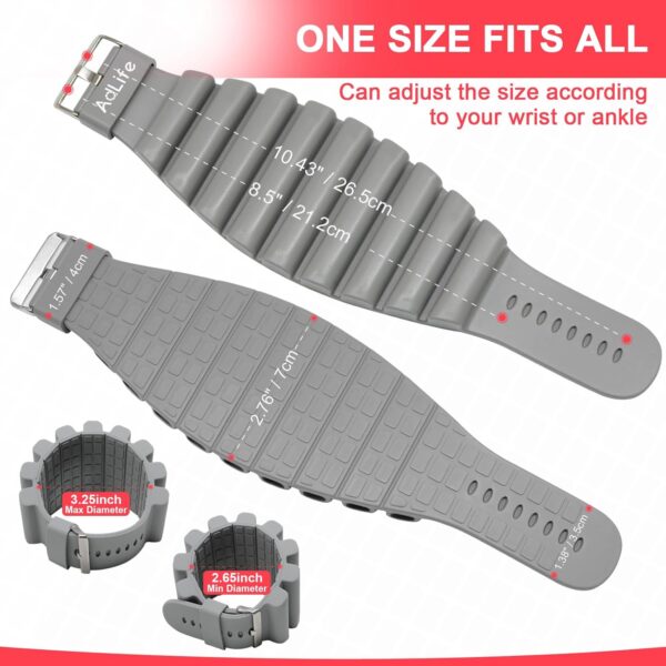 ADLIFE Adjustable Ankle Weights Exercise Weights for Women and Men 2 lbs Wearable Weighted Wrist Bangles, Arm Leg Weight Set (1 lb Each) for Aerobics,Yoga, Running, Home Gym Workout, Strength Training, Pool Exercise