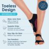 Tucketts Toeless Pilates Socks with Grips for Women, Non-Slip Barre Yoga Socks with Grips for Barefoot Workouts, Sizes 5-13