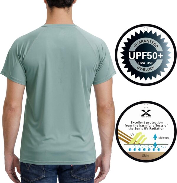 Mens Short Sleeve Outdoor Performance T-Shirt Quick Dry Crew UPF 50+ Athletic Running Workout Fishing Top Shirts