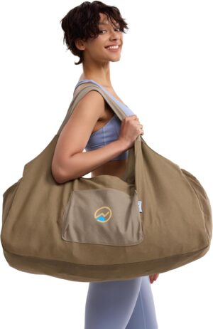 JoYnWell Large Yoga Mat Bag Carrier for men and Women - Stylish Tote with 4 Pockets, Durable Yoga Bolster Fits All your Stuff Light-weight and Easy-to-Carry, 30”