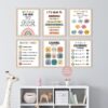 Retro Boho Mental Health Posters,Study Matters Wall Art,School Counselor Supplies,Counseling Office Must Haves,Inspirational Positive Poster Home,Office,Classroom Decoration(No frame,8X10 Inch)