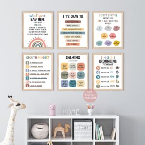 Retro Boho Mental Health Posters,Study Matters Wall Art,School Counselor Supplies,Counseling Office Must Haves,Inspirational Positive Poster Home,Office,Classroom Decoration(No frame,8X10 Inch)