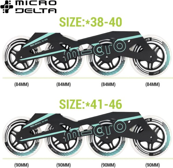 Men's Adult Inline Skate - Micro Delte High Performance Roller Skates Blades for Men, Indoor Outdoor and Fitness Black