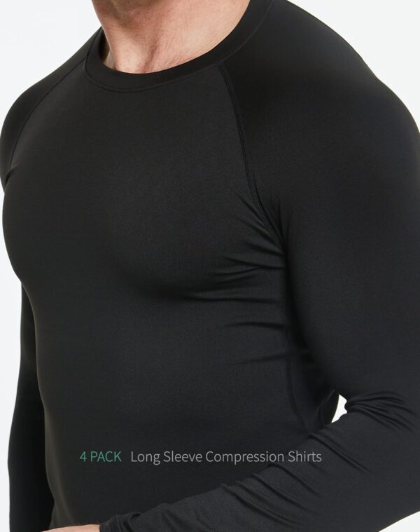 5 or 4 Pack Compression Shirts for Men Long Sleeve Athletic Cold Weather Base Layer Undershirt Gear T Shirt for Workout