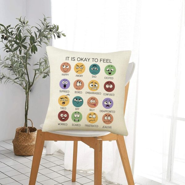 Counseling Office Must Haves Throw Pillow Cover Calming Corner Mental Health Pillowcase Decor for Home Kids and Fridens Mental Health Counselor Gifts Calming Corner Pillow Covers 18"x18" (Style B)