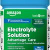 Amazon Basic Care Electrolyte Solution Advantage Care with PreVital Prebiotics, Blue Raspberry, Designed to Help Prevent Dehydration, Replaces Electrolytes, Fluid and Zinc, 33.8 fl oz (Pack of 1)