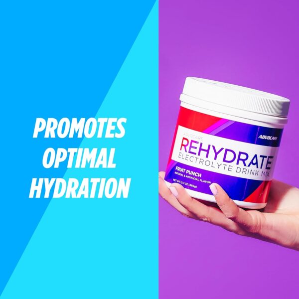 AdvoCare Rehydrate Electrolyte Drink Mix - Hydration & Recovery Drink with Sodium, Potassium & More - Fruit Punch, 12.7 oz