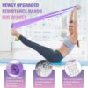 Resistance Bands for Physical Therapy Women, Extended Exercise Stretch Bands for Yoga, Pilates, Rehab, Fitness and Strength Training, Elastic Workout Bands with Training Poster