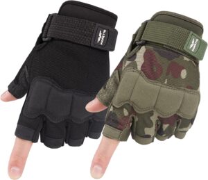 FIORETTO Fingerless Gloves, Airsoft Gloves, Half Finger Gloves for Driving, Cycling, Shooting, Hunting, Motorcycle, Climbing, Outdoor Work 215801
