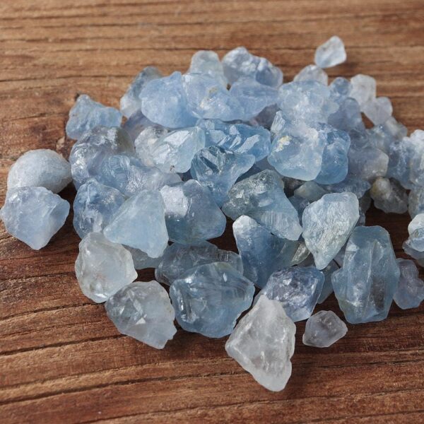Apengshi 0.97 lb（440g) Natural Celestite About 0.59-1.18in Healing Crystal Tumbled Rough Stone Chakra Raw Stone Meditation Reiki Collection