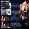 Abs Muscle -Portable Toner - Trainer Workout Equipment for Men Woman Abdomen Home Office Exercise, 10pcs Free Gel Pads