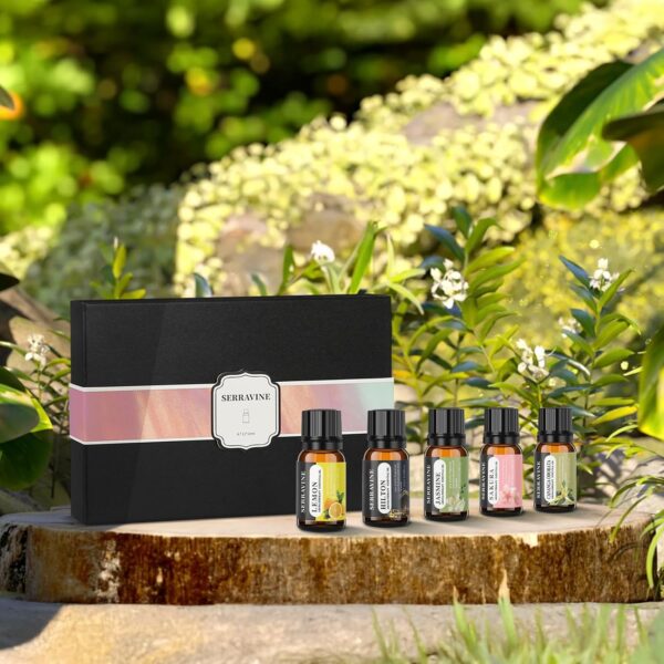 Natural Essential Oil Set, 12 Best Aromatherapy Diffuser Oils with Gift Box & Bag, Essential Oils for Diffusers for Home, Candle Making Scents -Lavender,Lemon,Orange,Vanilla,Jasmine,Rose, Peppermint
